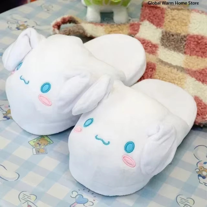 Crocodile Cotton Slippers with Moving Mouth Funny New Style Non-Slip Home Cotton Shoes Gifts Plush Toy Kids Slippers Winter Lady