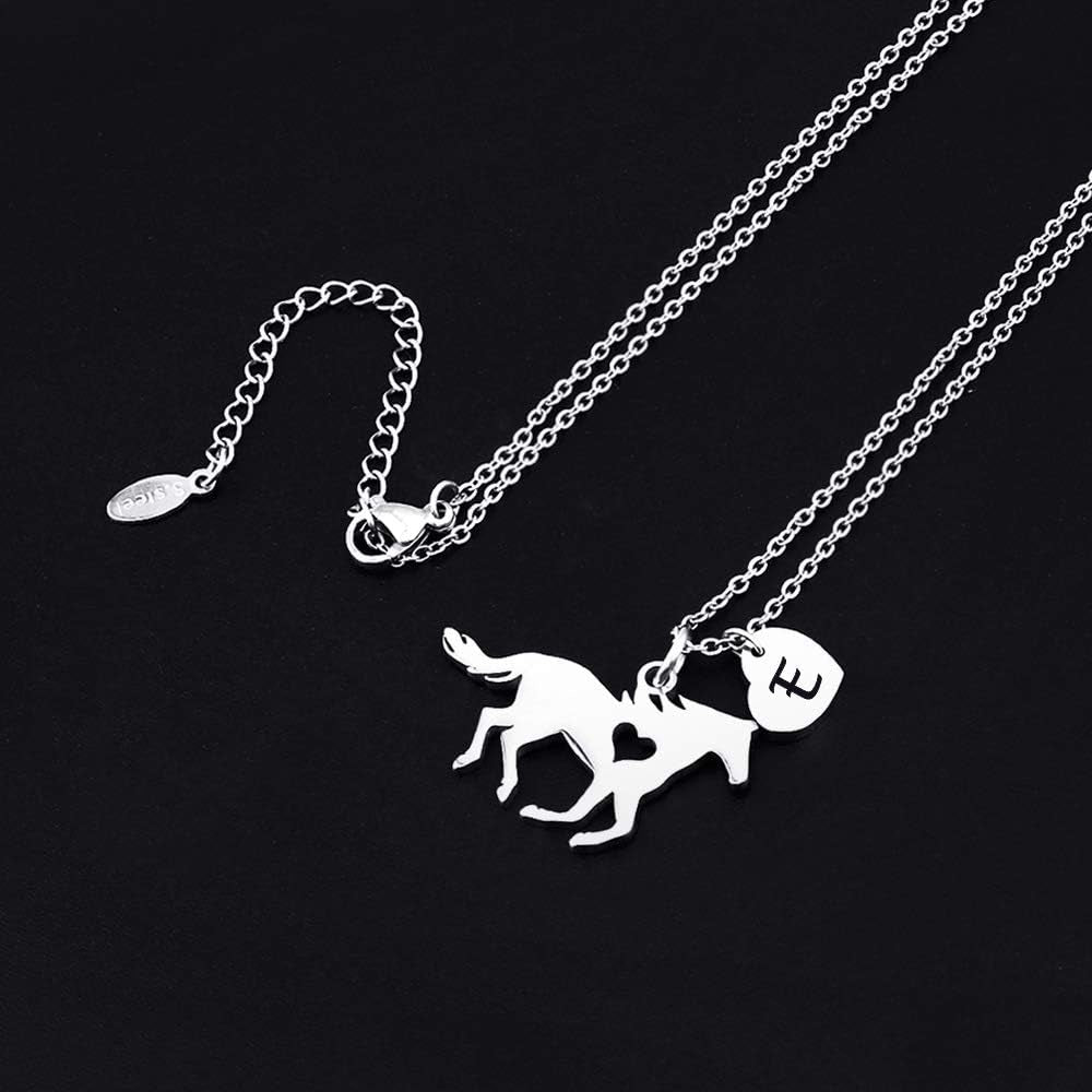Horse Gifts for Girls Necklace - Stainless Steel Dainty Horse Pendant Heart 26 Initial A-Z Necklaces for Women Girl