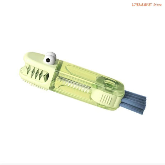 Infant Feeding Bottle Brush Cartoon Cup Lid Multi-Use Cleaning Brush 4XBC