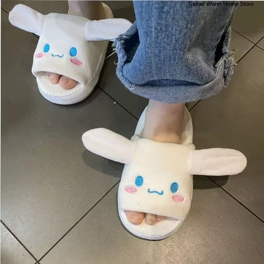 Crocodile Cotton Slippers with Moving Mouth Funny New Style Non-Slip Home Cotton Shoes Gifts Plush Toy Kids Slippers Winter Lady
